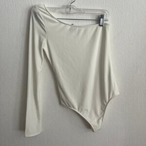 Show Me Your MuMu White One Shoulder Bodysuit